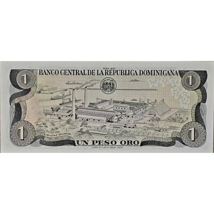 DOMİNİK CUMHURİYETİ 1 PESOS ORO 1987 P#126  KONDİSYON 10/10