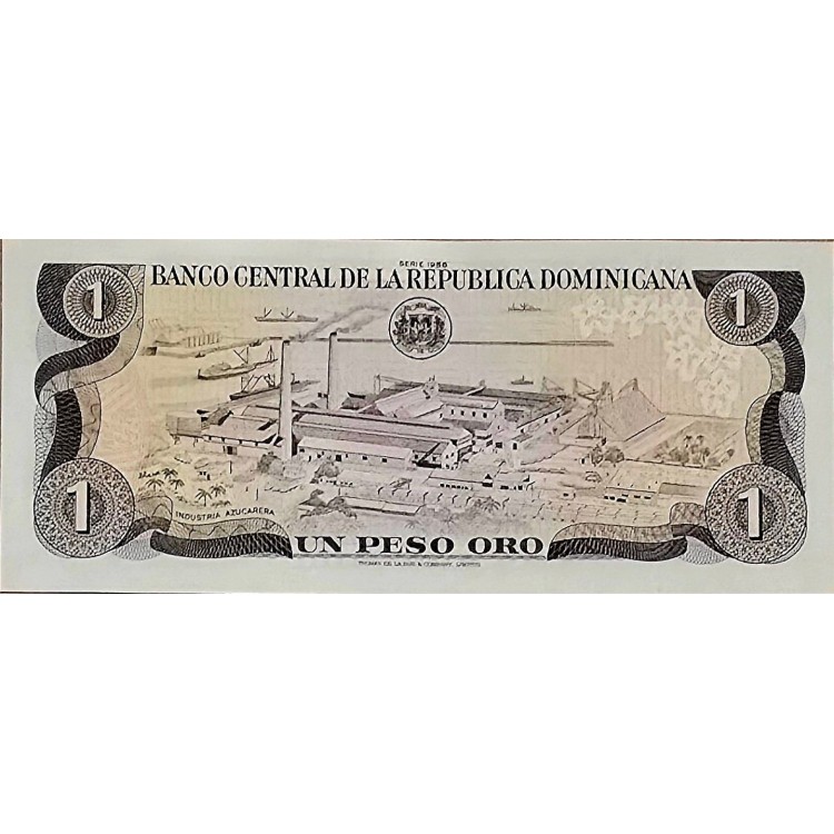 DOMİNİK CUMHURİYETİ 1 PESOS ORO 1988 P#126c  KONDİSYON 10/10