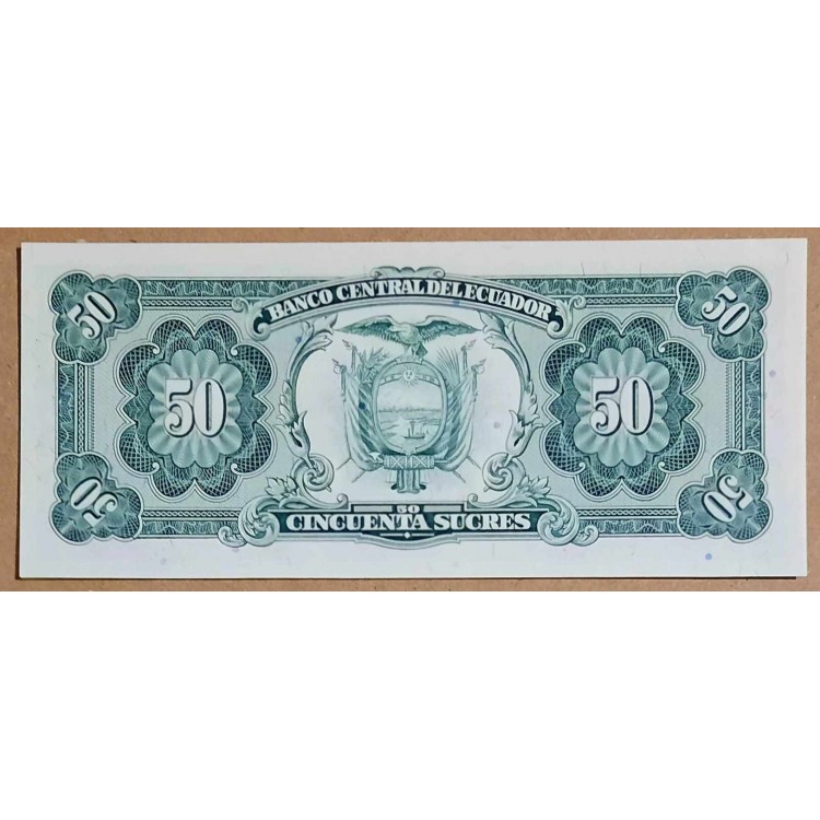EKVADOR 50 SUCRES PİK P-122/b1 YIL 1988 KONDİSYON 10/10