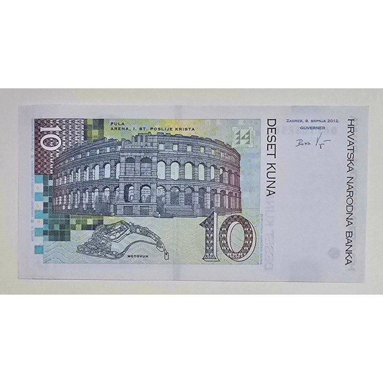 HIRVATİSTAN 10 KUNA PİK P-38b YIL 2012 KONDİSYON 10/10