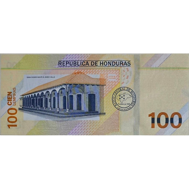 HONDURAS 100 LEMPİRAS PİK P-112 YIL 2022 KONDİSYON 10/10 