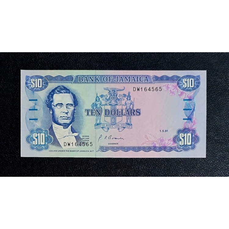 JAMAİKA 10 DOLLARS PİK P-71/d YIL 1991 KONDİSYON 10/10 