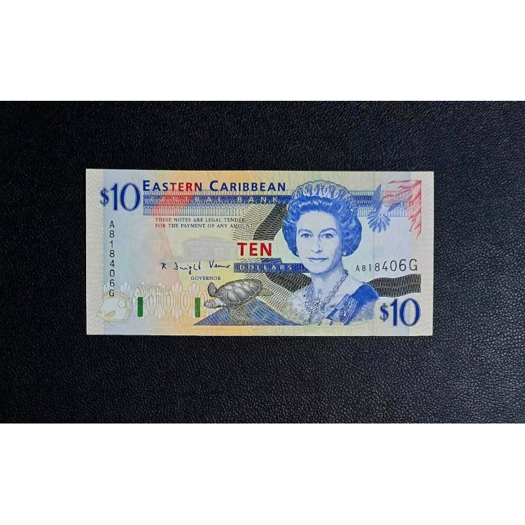 DOĞU KARAYİP DEVLETLERİ 10 DOLLARS 1993 P#27 KONDİSYON 10/10 