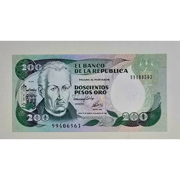 KOLOMBİYA 200 PESOS ORO PİK P-429A YIL 1992 KONDİSYON 10/10 