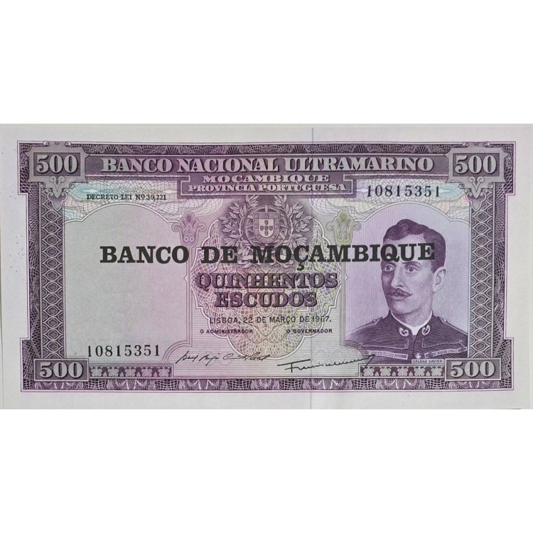 MOZAMBİK  500  ESCUDOS PİK P,-118 YIL 1976 KONDİSYON 10/10 