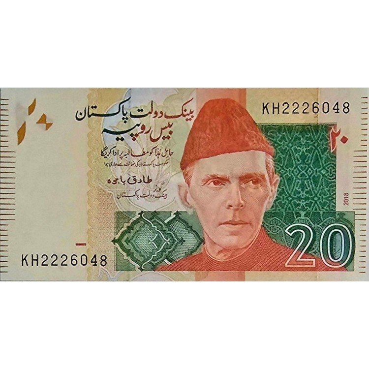 PAKİSTAN 20 RUPEES PİK P-55 YIL 2018  KONDİSYON 10/10 