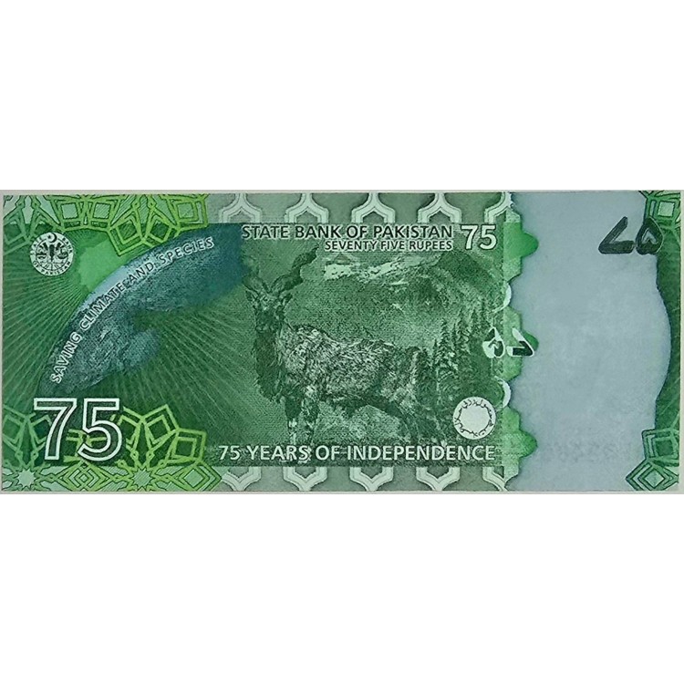 PAKİSTAN 75 RUPEES PİK P-56 YIL 2022 KONDİSYON 10/10 
