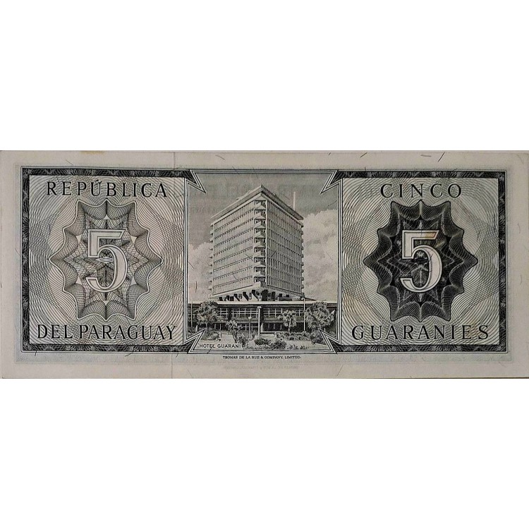 PARAGUAY 5 GUARANİES PİK P-195/b YIL 1952 /1963 KONDİSYON 10/9