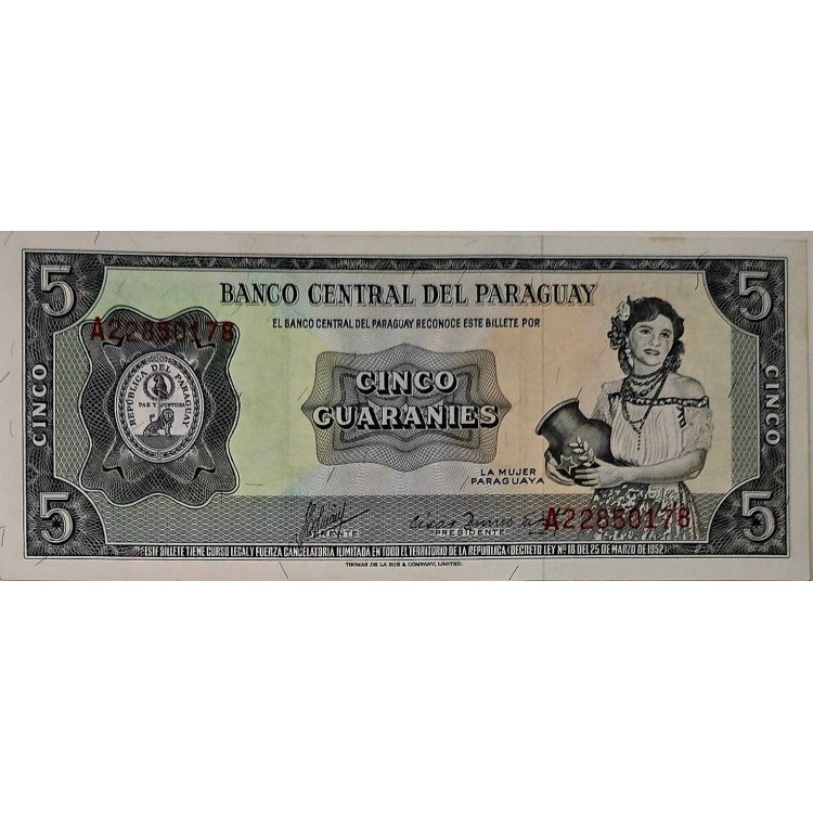PARAGUAY 5 GUARANİES  KONDİSYON 10/9