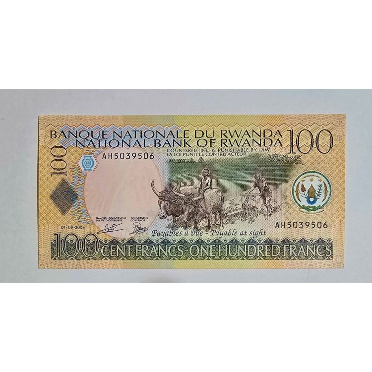 RUANDA 100 FRANCS PİK P-29 YIL 2003 KONDİSYON 10/10 