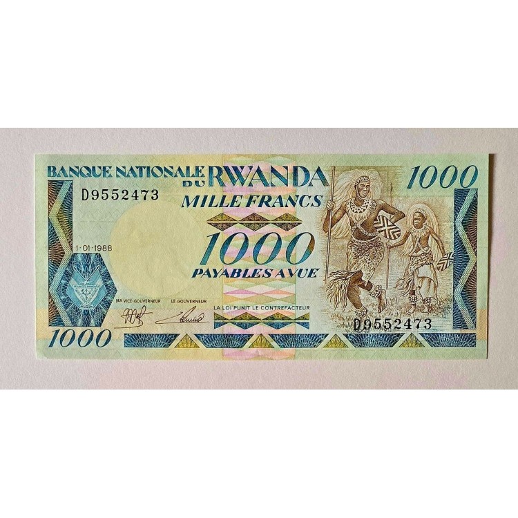 RUANDA 1000 FRANCS PİK P-21a YIL 1988 KONDİSYON 10/10 