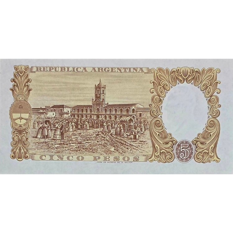 ARJANTİN 5 PESOS PİK P-275/a YIL 1960/62 KONDİSYON 10/10 