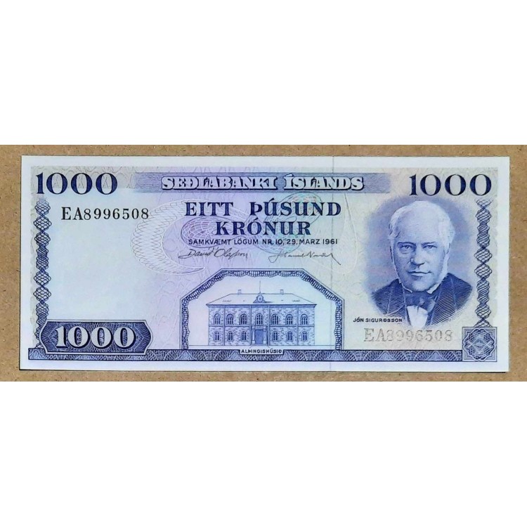 İZLANDA 1000 KRONUR PİK P-46 YIL 1961 KONDİSYON 10/10 