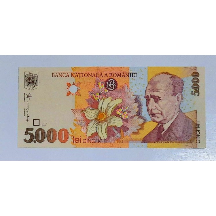 ROMANYA 5000 LEİ PİK P-107YIL 1998 KONDİSYON 10/10 