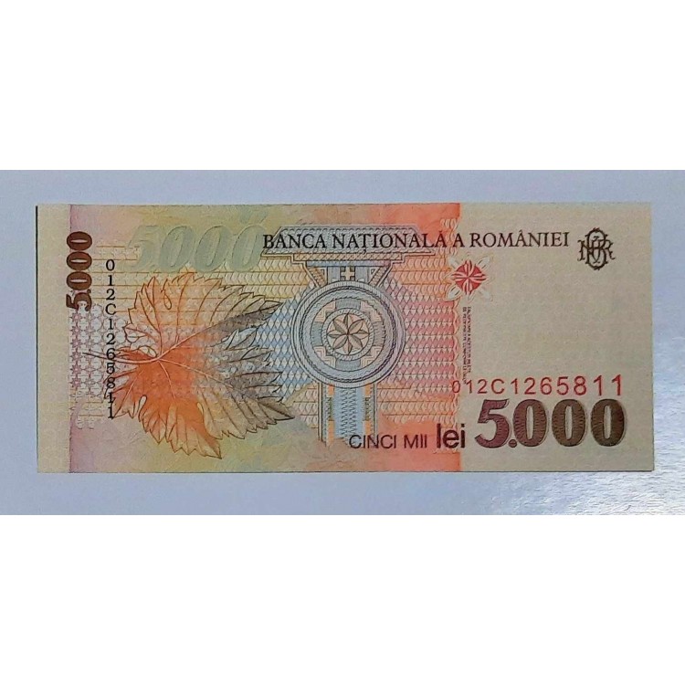 ROMANYA 5000 LEİ PİK P-107YIL 1998 KONDİSYON 10/10 