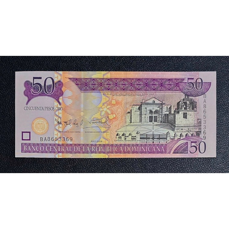 DOMİNİK CUMHURİYETİ 50 PESOS  ORO PİK P176a YIL 2006  KONDİSYON 10/10