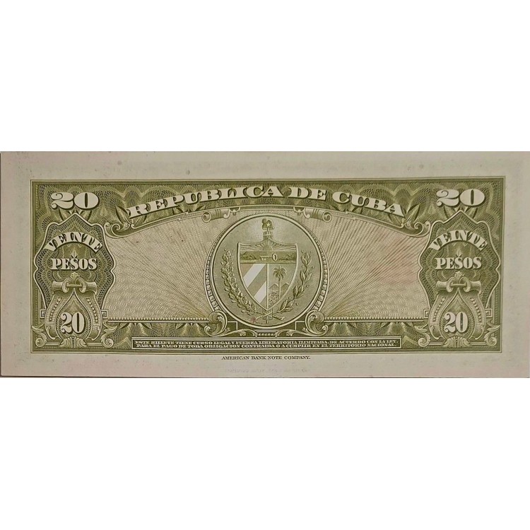KÜBA  20 PESOS PİK P-80b YIL 1958 KONDİSYON 10/9
