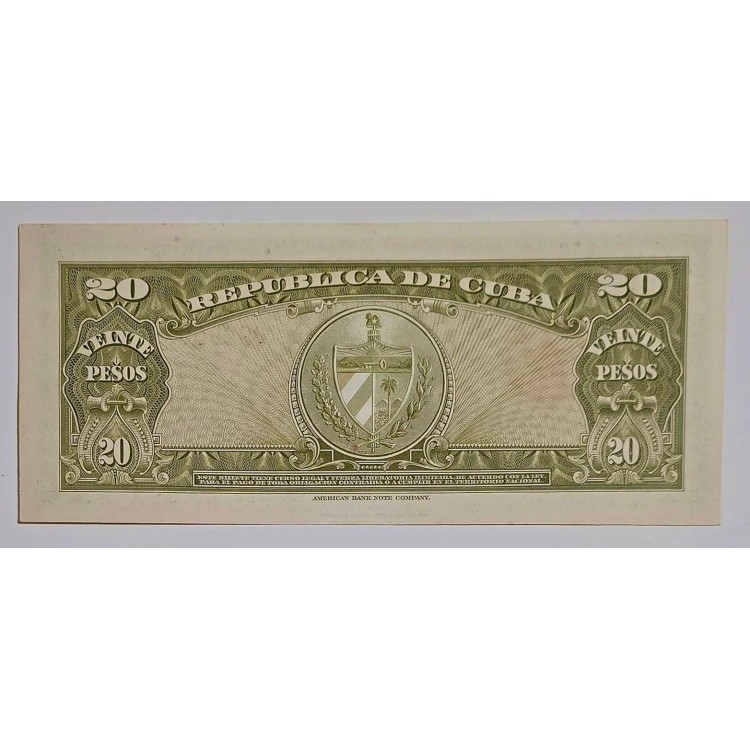 KÜBA  20 PESOS PİK P-80b YIL 1958 KONDİSYON 10/9
