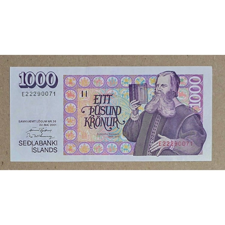 İZLANDA 1000 KRONUR PİK P-59 YIL 2001 KONDİSYON 10/10 