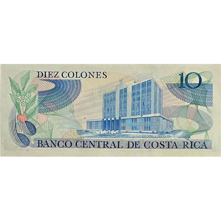 KOSTA RİKA 10 COLONES 1987 P#237 KONDİSYON 10/10