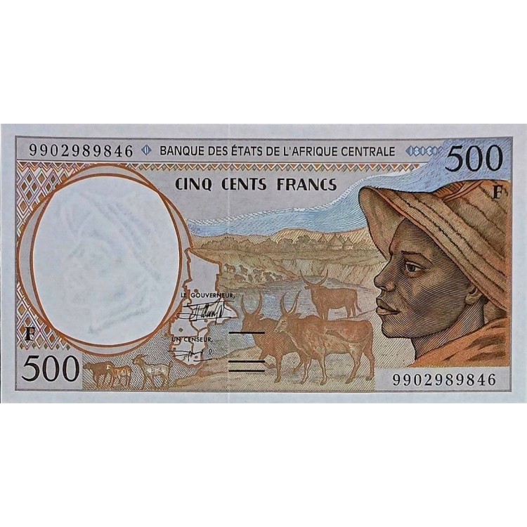 MERKEZİ AFRİKA DEVLETLERİ  F-CENTRAL AFRİKA 500 FRANCS  KONDİSYON 10/10