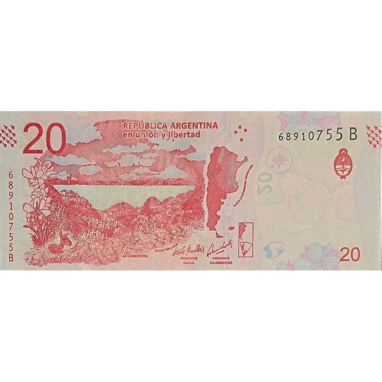 ARJANTİN 20 PESOS PİK P-361/b  YIL 2017 KONDİSYON 10/10 