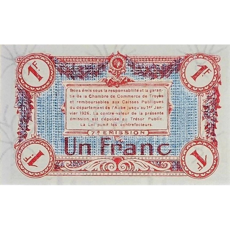 FRANSA (TROYES) 1 FRANC 1926 KONDİSYON 10/10