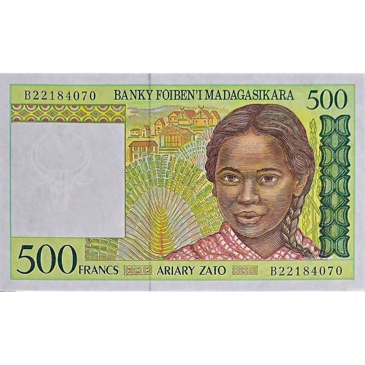 MADAGASKAR 500 FRANCS  KONDİSYON 10/10