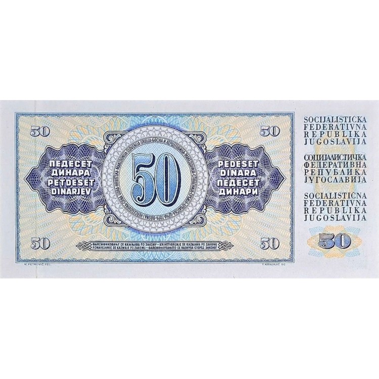YUGOSLAVYA 50 DINARA  KONDİSYON 10/10