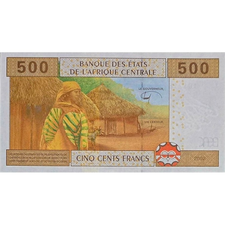 MERKEZİ AFRİKA DEVLETLERİ  C-ÇAD 500 FRANCS 2002 P#606C KONDİSYON 10/10