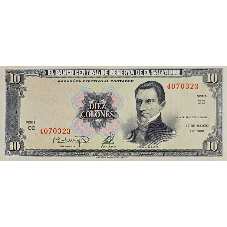 EL SALVADOR 10 COLONES  KONDİSYON 10/10