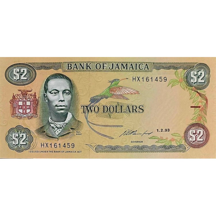 JAMAİKA 2 DOLLARS  KONDİSYON 10/10