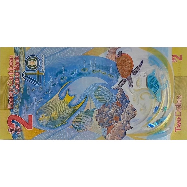 DOĞU KARAYİP DEVLETLERİ 2 DOLLARS 2023 P#61 KONDİSYON 10/10