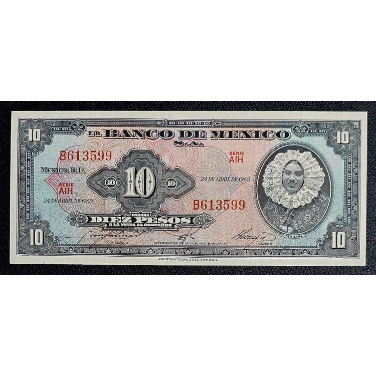MEKSİKA 10 PESOS 1963 P#58j KONDİSYON 10/10