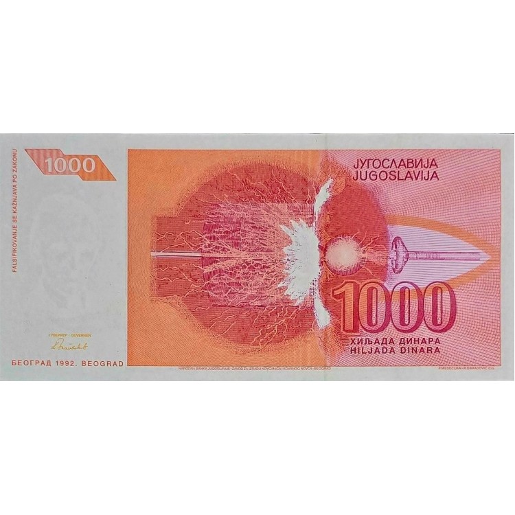 YUGOSLAVYA 1000 DINARA  KONDİSYON 10/10