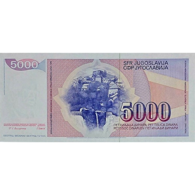 YUGOSLAVYA 5.000 DINARA  KONDİSYON 10/10