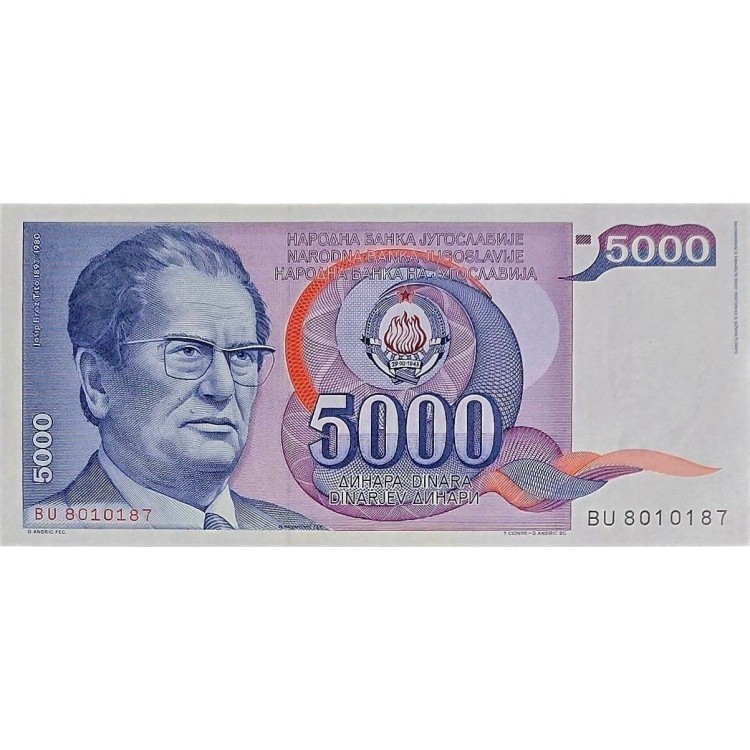 YUGOSLAVYA 5.000 DINARA  KONDİSYON 10/10