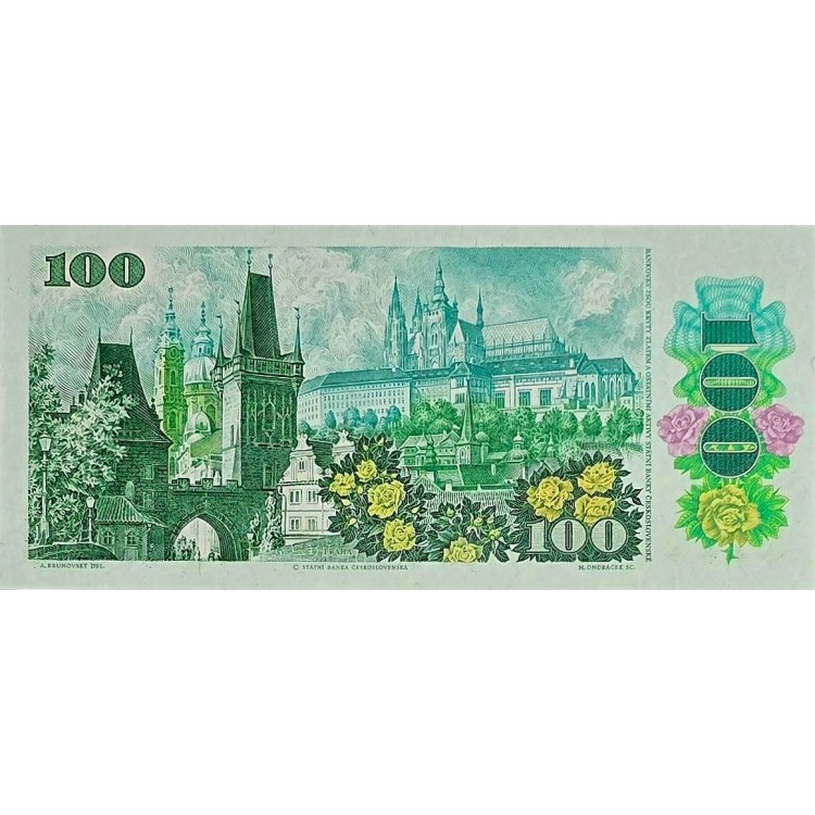 ÇEKOSLAVAKYA 100 KORUN PİK P-97 YIL 1989  KONDİSYON 10/10 